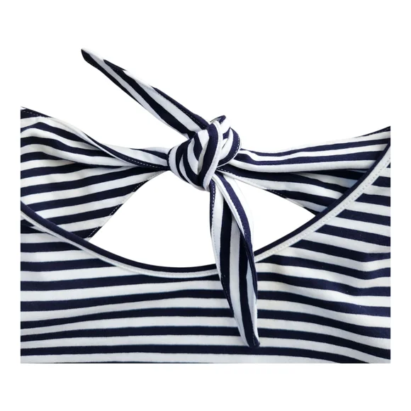 Duffield Lane "Chase" Striped A-Line Dress - Sianature Stretch Cotton M - Picture 5 of 10